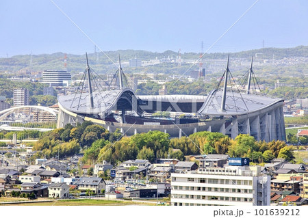 豊田市、野見山展望台から見た豊田スタジアム 豊田市、野見山展望台から見た豊田スタジアム 101639212