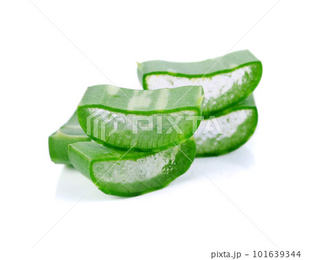 aloe vera fresh leaf isolated on white aloe vera fresh leaf isolated on white 101639344