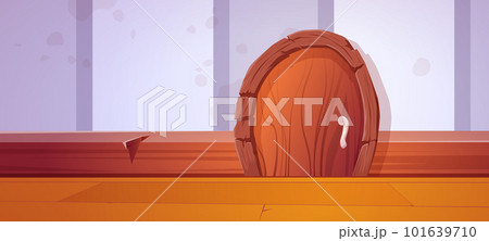 Mouse hole house, cartoon rat home door background Mouse hole house, cartoon rat home door background 101639710