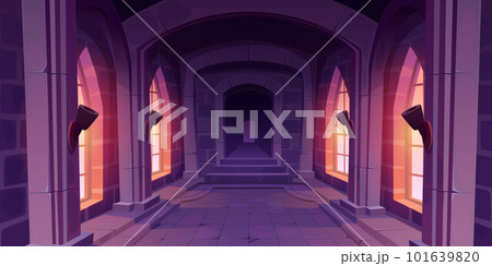 Cartoon castle hallway interior design 101639820