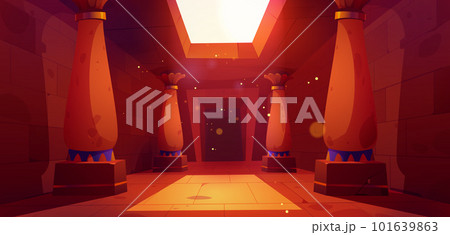 Cartoon corridor inside ancient Egyptian temple Cartoon corridor inside ancient Egyptian temple 101639863