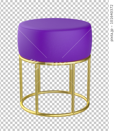 Purple leather stool with golden legs Purple leather stool with golden legs 101640372