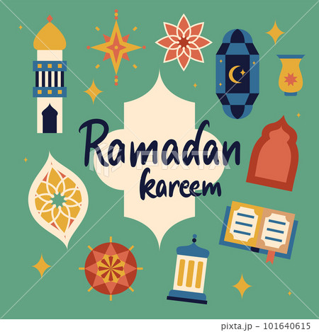 Ramadan Kareem Flat Greeting Card Ramadan Kareem Flat Greeting Card 101640615
