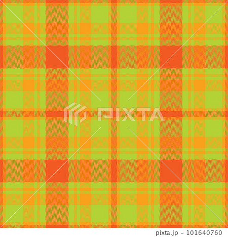 Plaid seamless pattern in orange. Check fabric texture. Vector textile print. 101640760