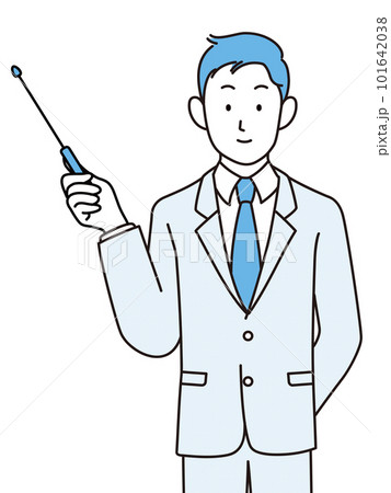 指示棒を持つ男性 101642038