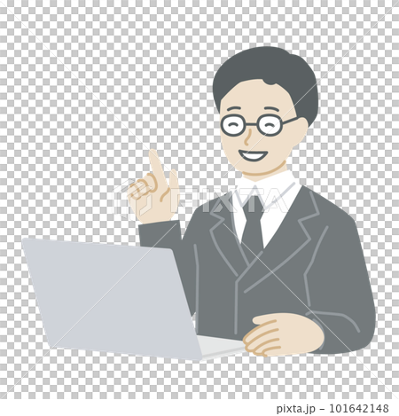 パソコンを操作するスーツを着た中年の男性 パソコンを操作するスーツを着た中年の男性 101642148
