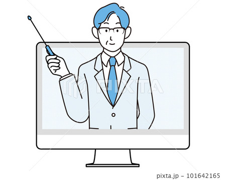 オンラインで説明する男性のイラスト 101642165