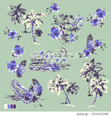 可愛いアロハシャツに使えるeps素材集, 101642208