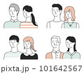 さまざまな夫婦、カップルのイラストセット 101642567