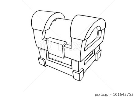 Closed treasure chest. Game wooden trunk or chest with pirate treasure. Vector illustration Closed treasure chest. Game wooden trunk or chest with pirate treasure. Vector illustration 101642752