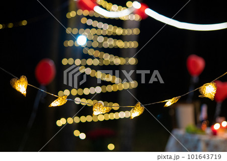 garland with hearts, beautiful bokeh 101643719