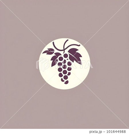 Branch of grapes minimalistic logo square emblem Branch of grapes minimalistic logo square emblem 101644988