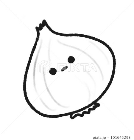Hand-drawn Cute Line onion, Cute fruit character design in doodle style 101645293