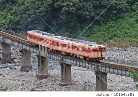 大糸線　根知ー小滝　JR西日本　キハ58-596+キハ28-2119（金沢） 101645393