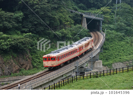 大糸線　北小谷ー平岩　JR西日本　キハ28-2119+キハ58-596（金沢） 101645396