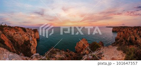 Ponta da Piedade coast (Lagos, Algarve, Portugal). Ponta da Piedade coast (Lagos, Algarve, Portugal). 101647357