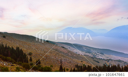 Summer hazy evening view (Kefalonia, Greece) 101647661