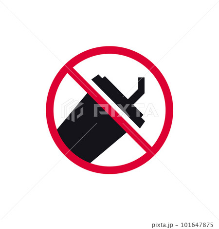 No plastic cup prohibited sign, forbidden modern round sticker, vector illustration No plastic cup prohibited sign, forbidden modern round sticker, vector illustration 101647875
