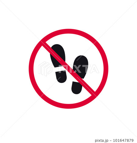 No step here prohibited sign, forbidden modern round sticker, vector illustration 101647879