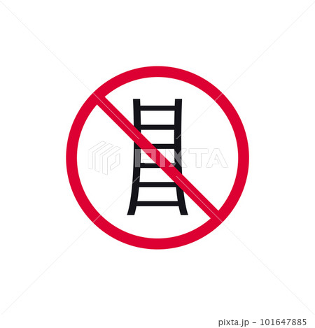Not use ladders prohibited sign, forbidden modern round sticker, vector illustration Not use ladders prohibited sign, forbidden modern round sticker, vector illustration 101647885