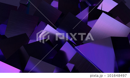 Wallpaper. Purple abstract polyhedrons. 3d texture. Background. 101648497