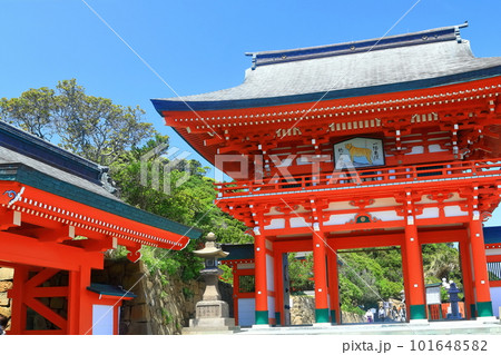 【宮崎県】晴天の鵜戸神宮（うど神宮）楼門 101648582