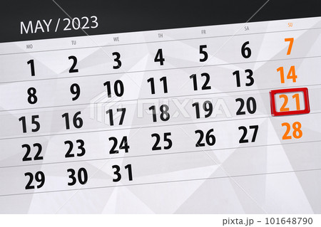 Calendar 2023, deadline, day, month, page, organizer, date, May, sunday, number 21 Calendar 2023, deadline, day, month, page, organizer, date, May, sunday, number 21 101648790