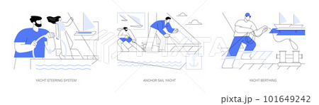 Yachts for racing and cruising abstract concept vector illustrations. 101649242
