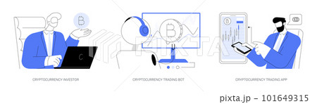 Cryptocurrency trade abstract concept vector illustrations. 101649315
