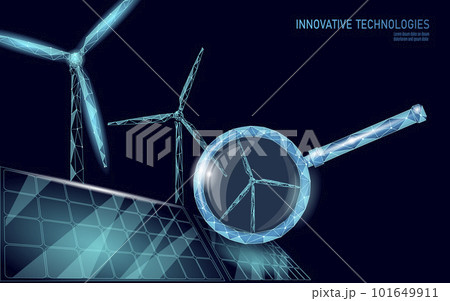 3D windmills ecology forest concept. Save environment wind green tree energy sustainable power. Eco global planet solution. Triangle vector illustration art 3D windmills ecology forest concept. Save environment wind green tree energy sustainable power. Eco global planet solution. Triangle vector illustration art 101649911