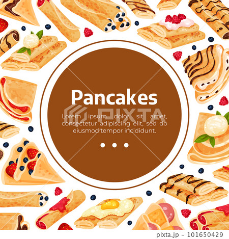 Sweet Crepe or Pancake Food Banner Design Vector Template Sweet Crepe or Pancake Food Banner Design Vector Template 101650429
