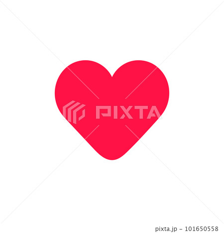 Red heart shape. Vector color glyph icon isolated on white background. 101650558