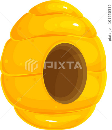 bright vector illustration of a bee hive, a bee house, a honey apiary, a wild hive 101650559