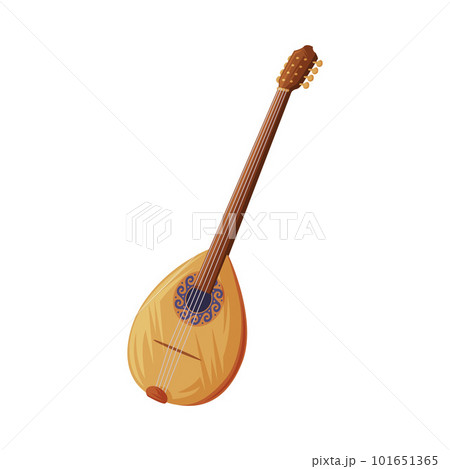Bouzouki Stringed Musical Instrument as Greece Object and Traditional Cultural Symbol Vector Illustration 101651365