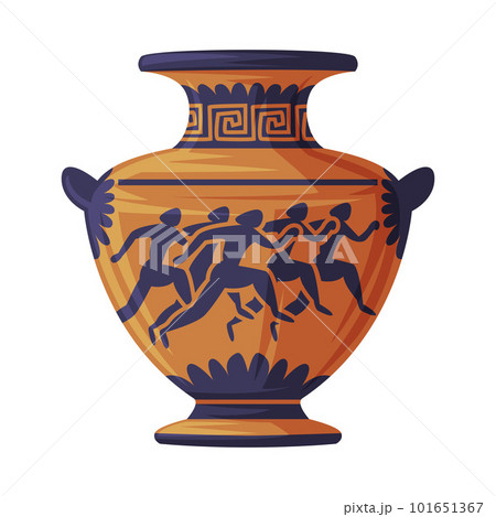 Clay or Ceramic Ornamental Vase as Greece Object and Traditional Cultural Symbol Vector Illustration 101651367