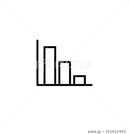 Simple outline graph icon isolated on white background. Business growth charts. 101652403
