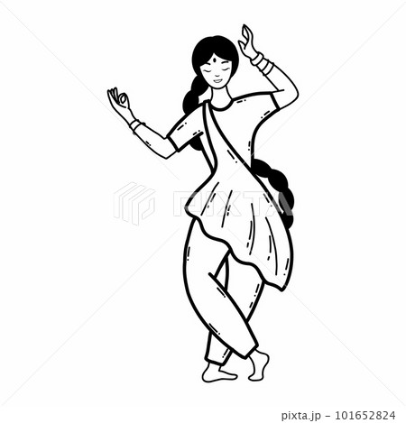 Illustration Indian Manipuri Dance Form Stock Vector by ©ColorBolt 182805672