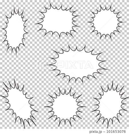Punk, explosion, prickly speech bubble set cartoon expression black and white Punk, explosion, prickly speech bubble set cartoon expression black and white 101653076