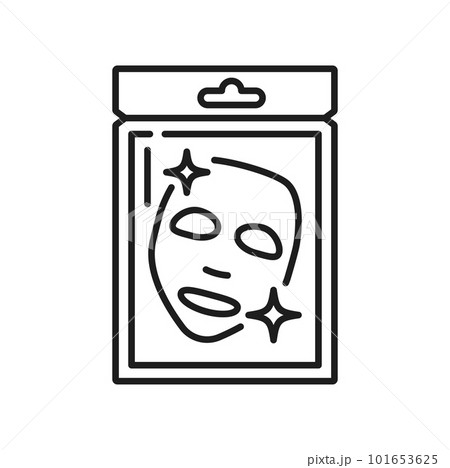 Facial mask icon, face beauty and skin care or spa cosmetics, line vector. Woman skincare, facial mask icon for clean treatment, anti aging and moisturizing cosmetic face mask pack pictogram Facial mask icon, face beauty and skin care or spa cosmetics, line vector. Woman skincare, facial mask icon for clean treatment, anti aging and moisturizing cosmetic face mask pack pictogram 101653625