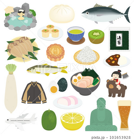 神奈川県の名物のイラストセット 101653928