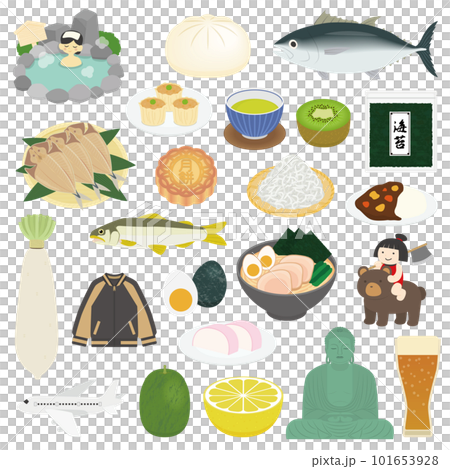 神奈川県の名物のイラストセット 101653928