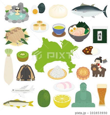 神奈川県の名物のイラストセット 101653930