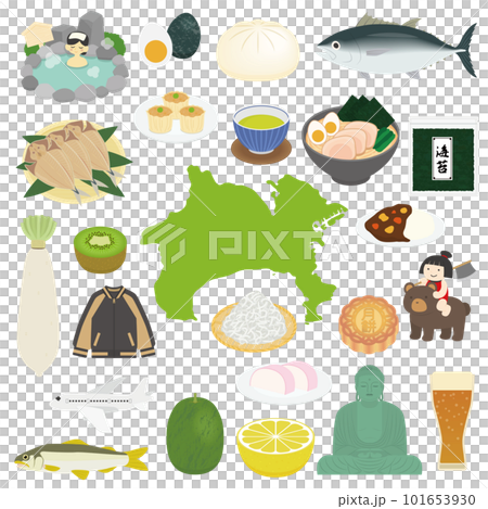 神奈川県の名物のイラストセット 101653930