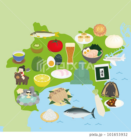 神奈川県の名物のイラストセット 101653932