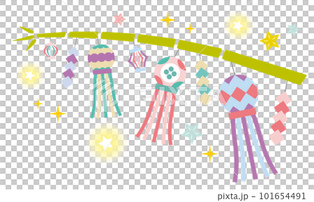 七夕　七夕の笹飾り 101654491