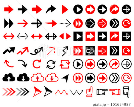 ビジネスに使える矢印セット（赤×黒） 101654987