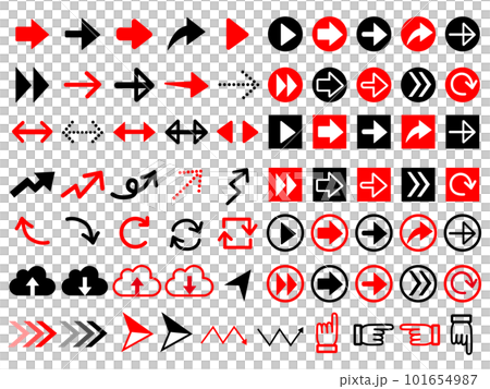 ビジネスに使える矢印セット（赤×黒） 101654987