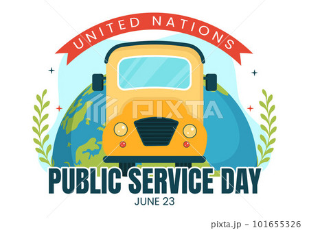 United Nations Public Service Day Vector Illustration on June 23 with Publics Services to the Community in Flat Cartoon Hand Drawn Poster Templates 101655326