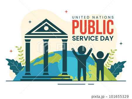 United Nations Public Service Day Vector Illustration on June 23 with Publics Services to the Community in Flat Cartoon Hand Drawn Poster Templates 101655329
