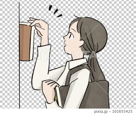 本を見つける女性 101655425